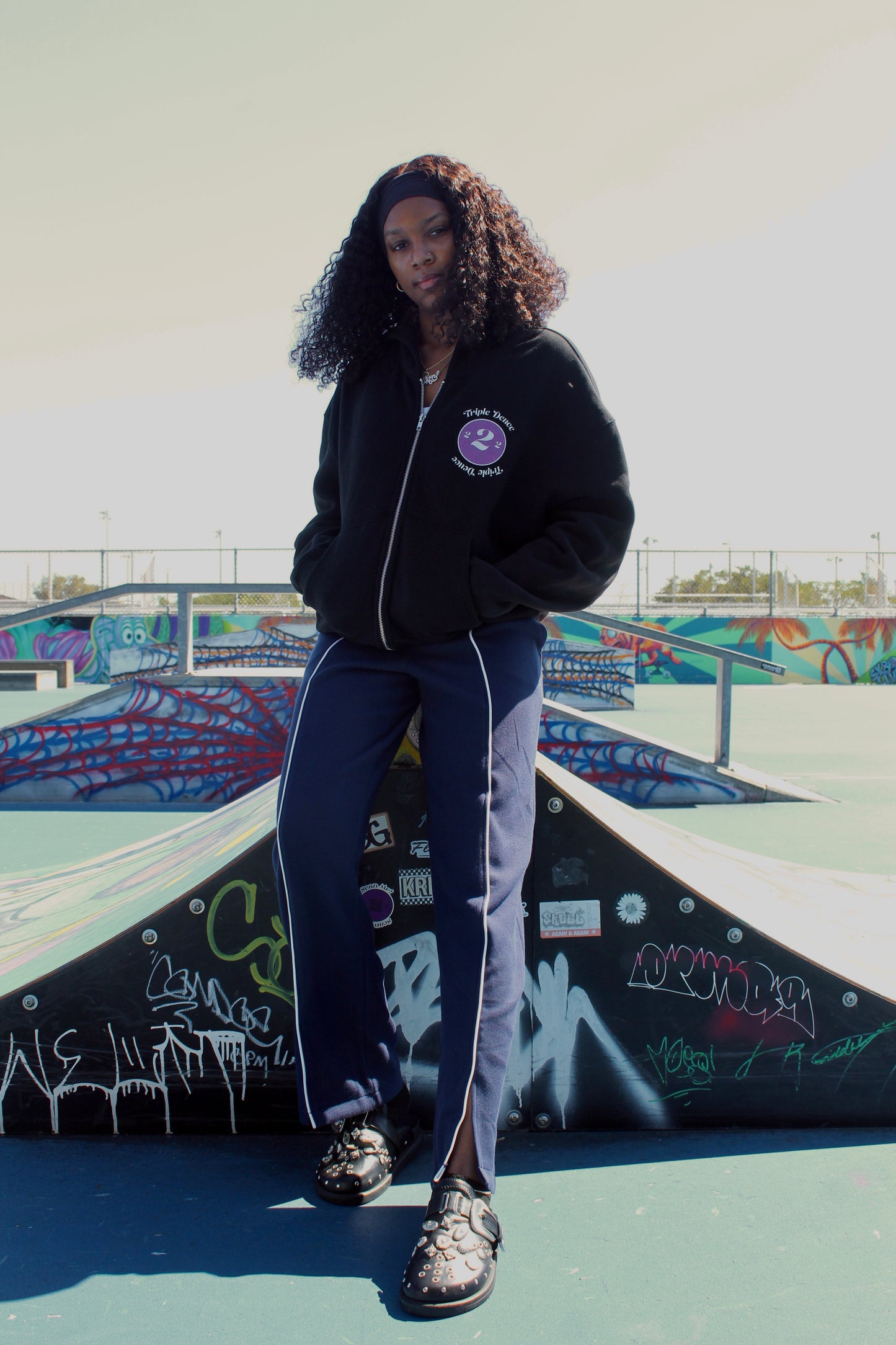 Triple Deuce Logo Boxy Zip - Up